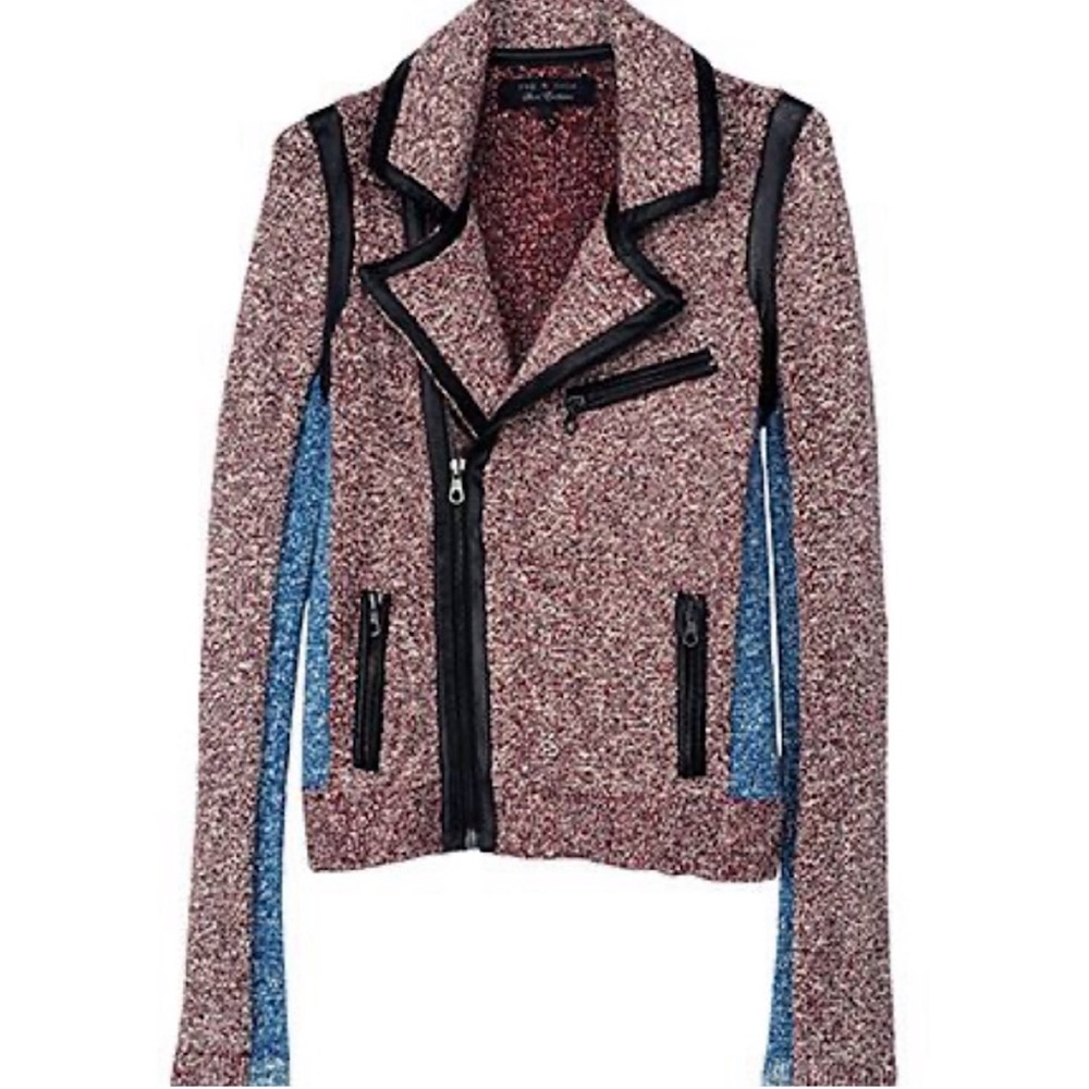 Rag & Bone “Hart” Tweed Multi-Colored Moto Jacket